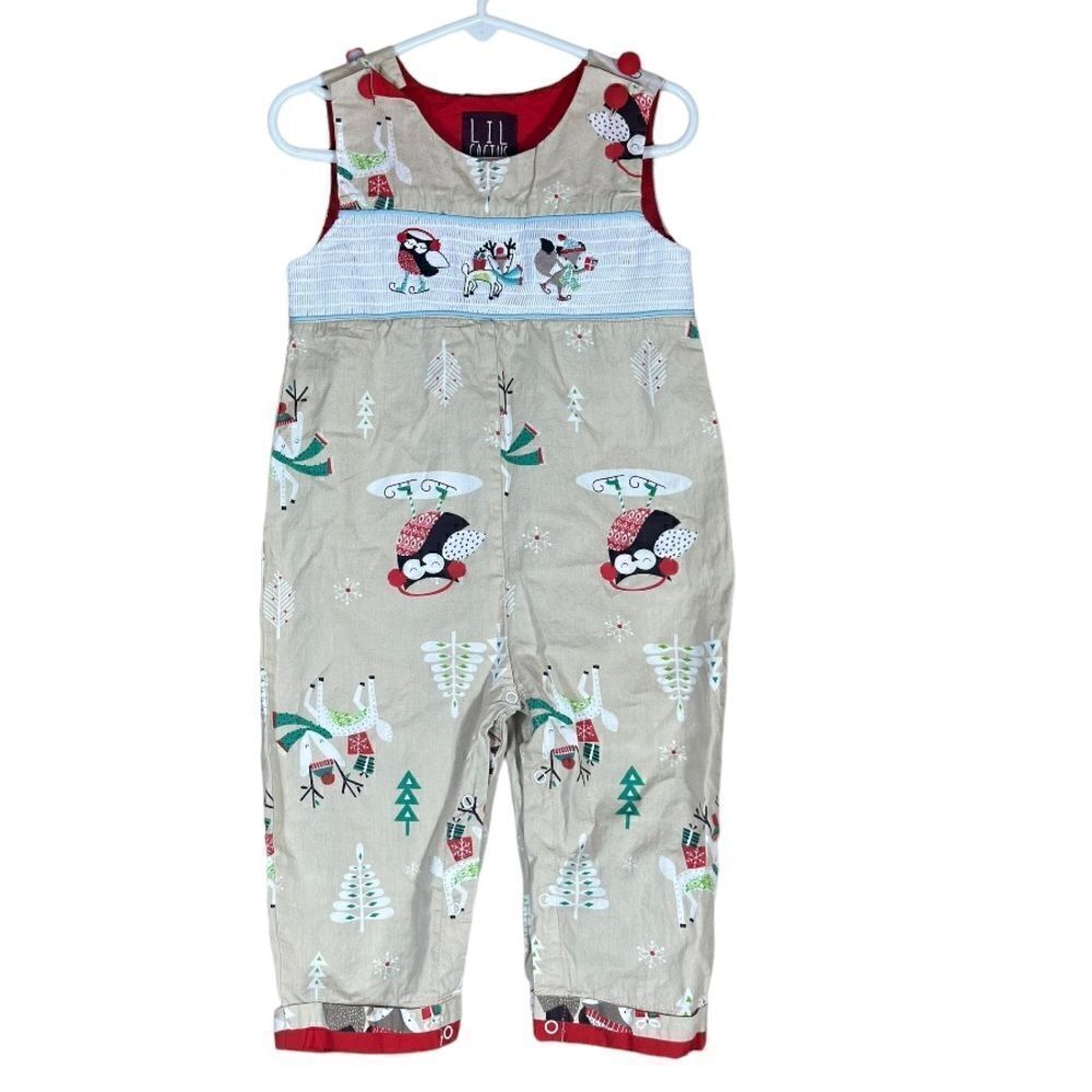 Lil Cactus Holiday Fox Owl and Deer Christmas / Winter Romper Size 2T 📦